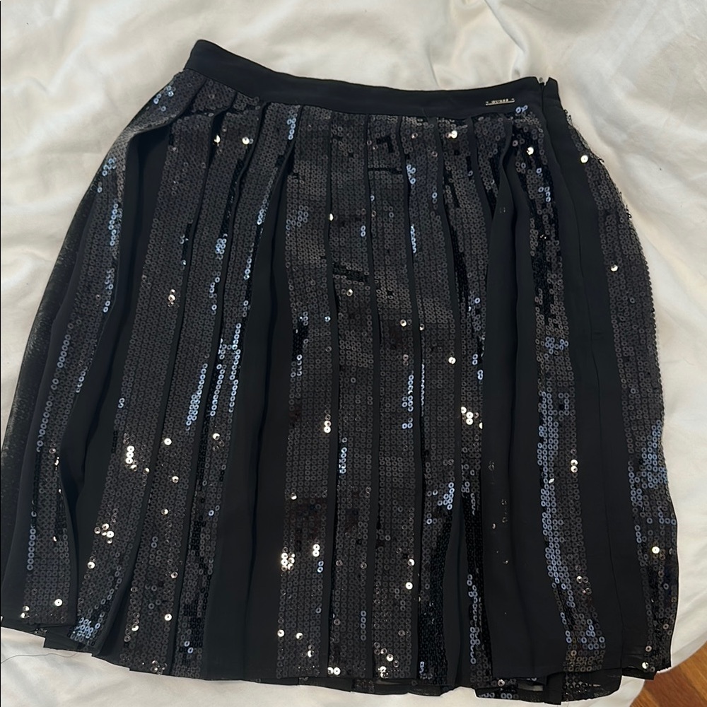 Worn once Guess Black and Silver Sequin Skirt